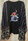 Animal Drummer poncho shirt, one size