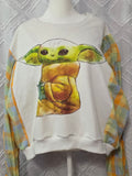 Baby Yoda Sweatshirt, size 3XL with cotton sleeves, short body
