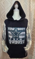 Cowboys Hoodie, size M with sweater sleeves