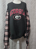Georgia G Sweatshirt, size 2XL with flannel sleeves
