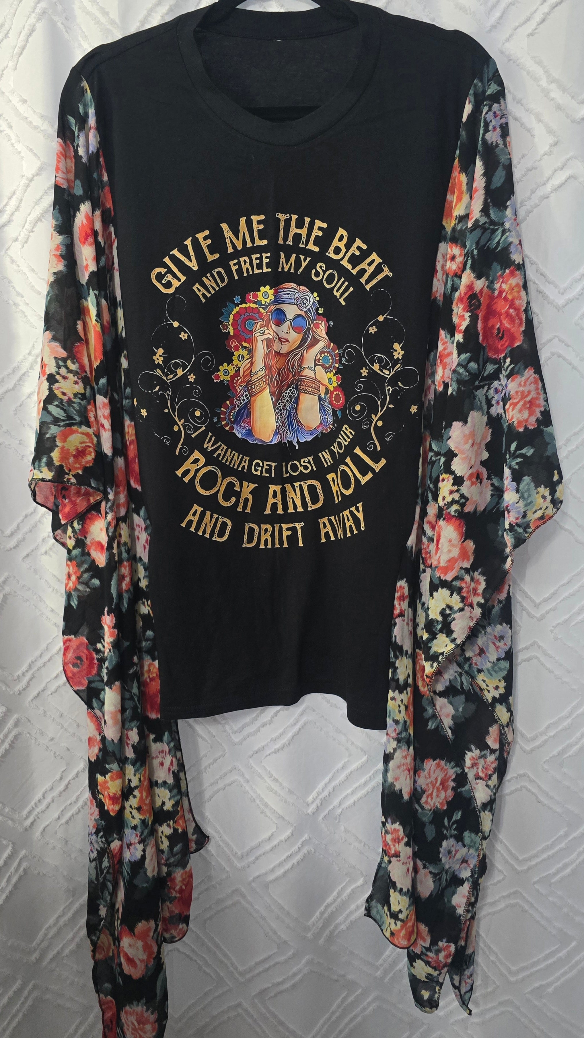 Give Me The Beat poncho shirt, one size