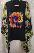 Good Vibes poncho shirt, one size