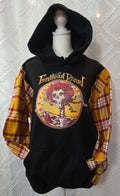 Grateful Dead Hoodie, size XL, with flannel sleeves