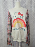 Hello Kitty Rainbow Sweatshirt, size XL with cotton sleeves