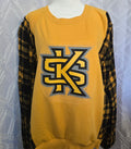 Kennesaw State Sweatshirt, size L with flannel sleeves