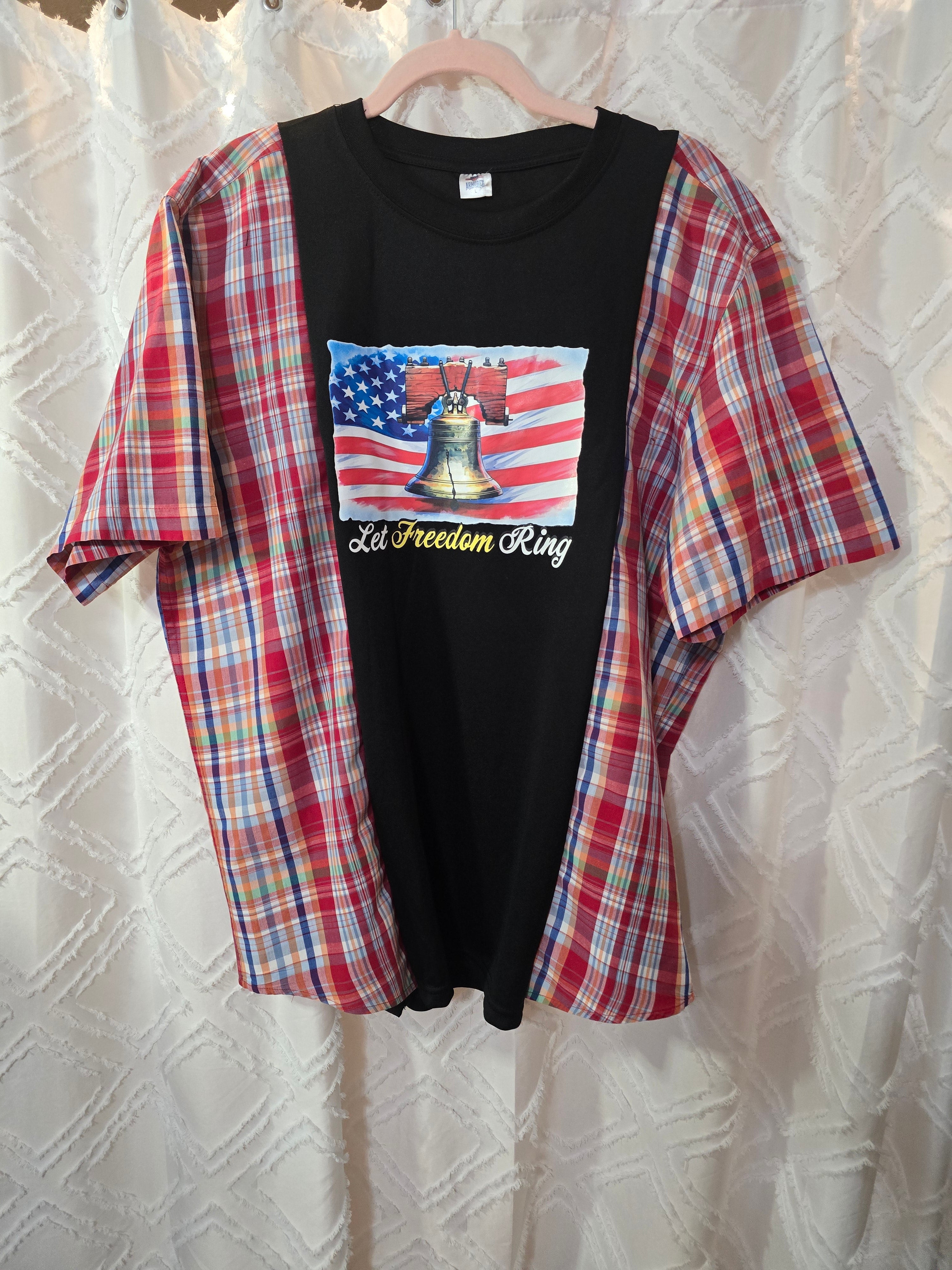 Let Freedom Ring short sleeve, cotton sleeves, size L