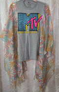 MTV Thumbprint poncho shirt, one size