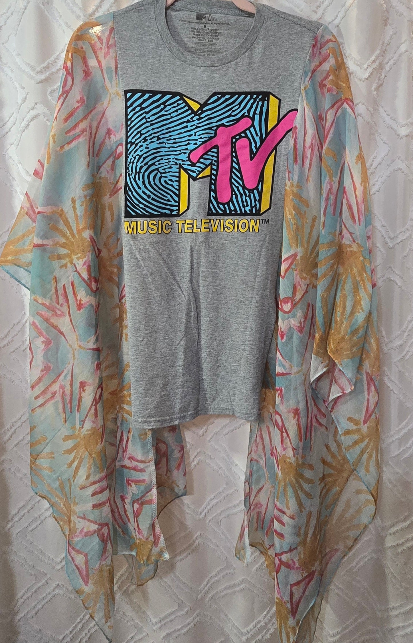 MTV Thumbprint poncho shirt, one size