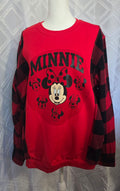 Minnie Mouse Sweatshirt, red, size L with flannel sleeves