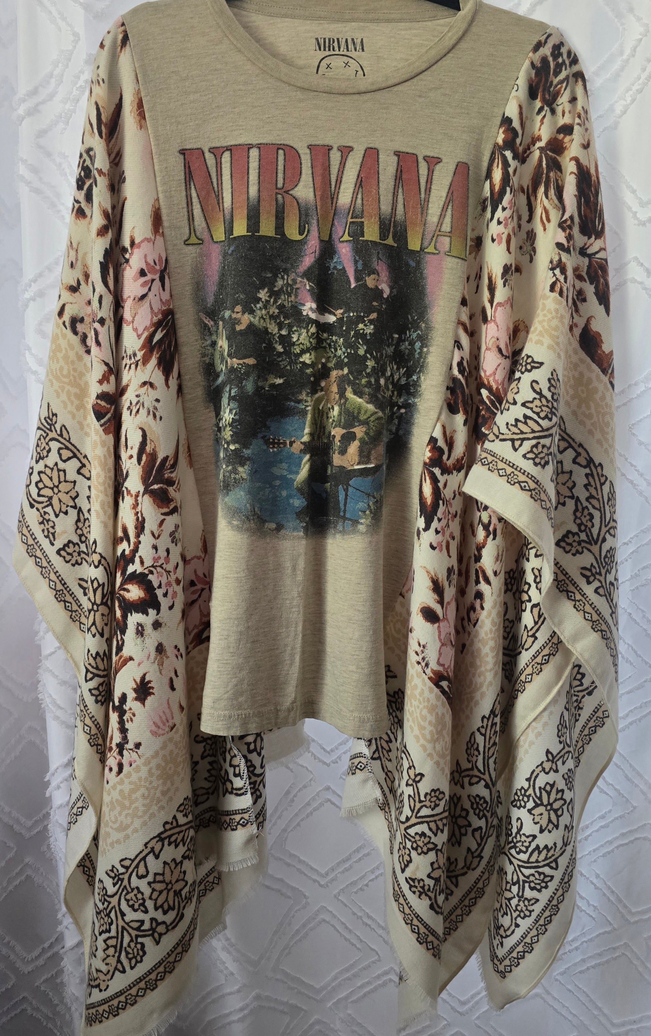 Nirvana tan poncho shirt, one size