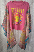 Nirvana pink poncho shirt, one size