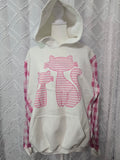Cat and Kitten Hoodie, size L with poly/cotton stretch sleeves