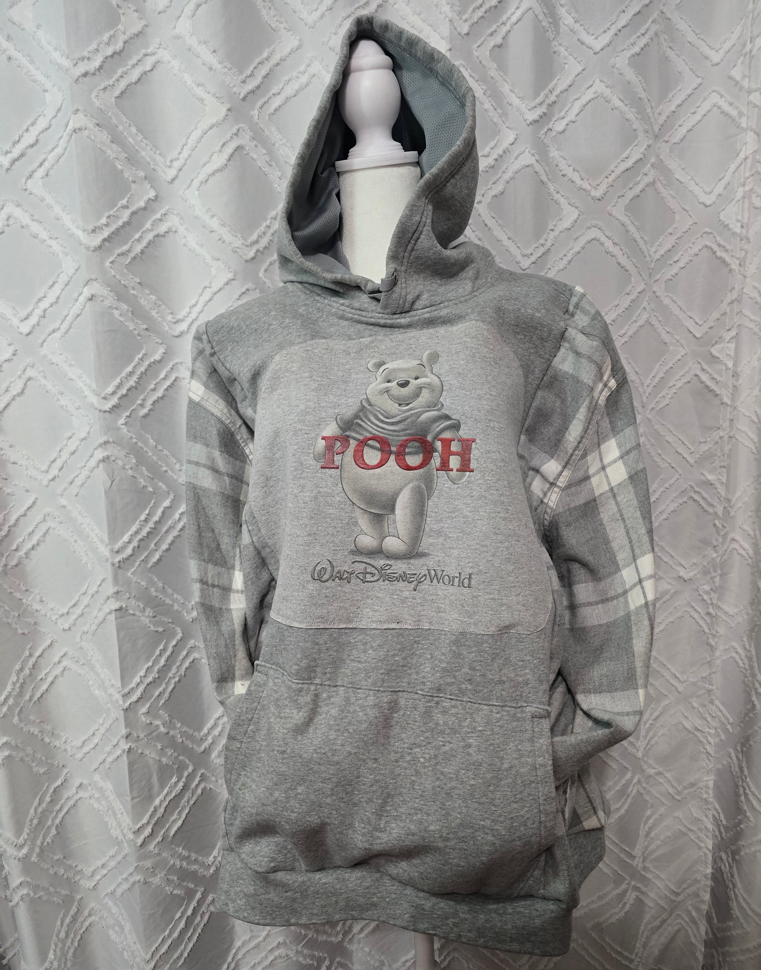 Pooh Walt Disney World Hoodie, size 2XL with flannel sleeves