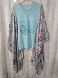 Queen Floral poncho shirt, one size