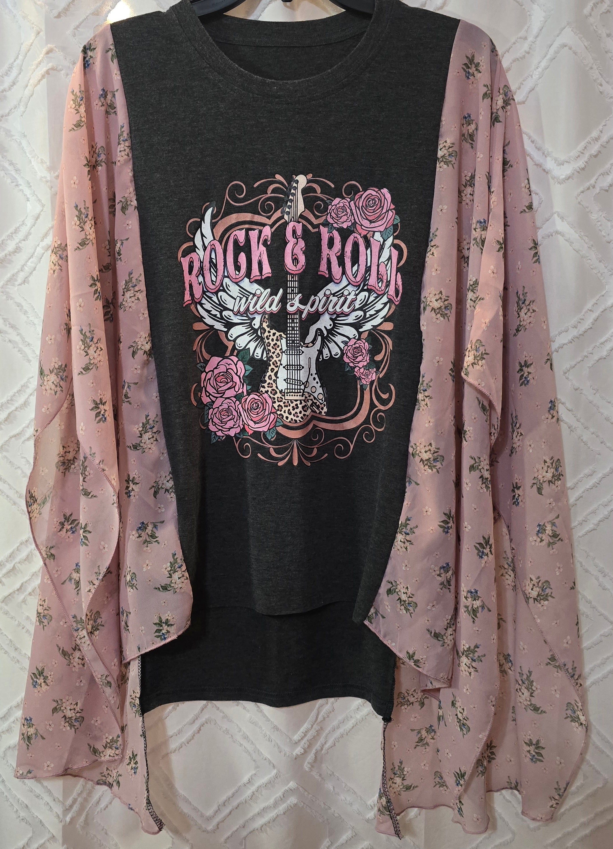 Rock and Roll poncho shirt, one size