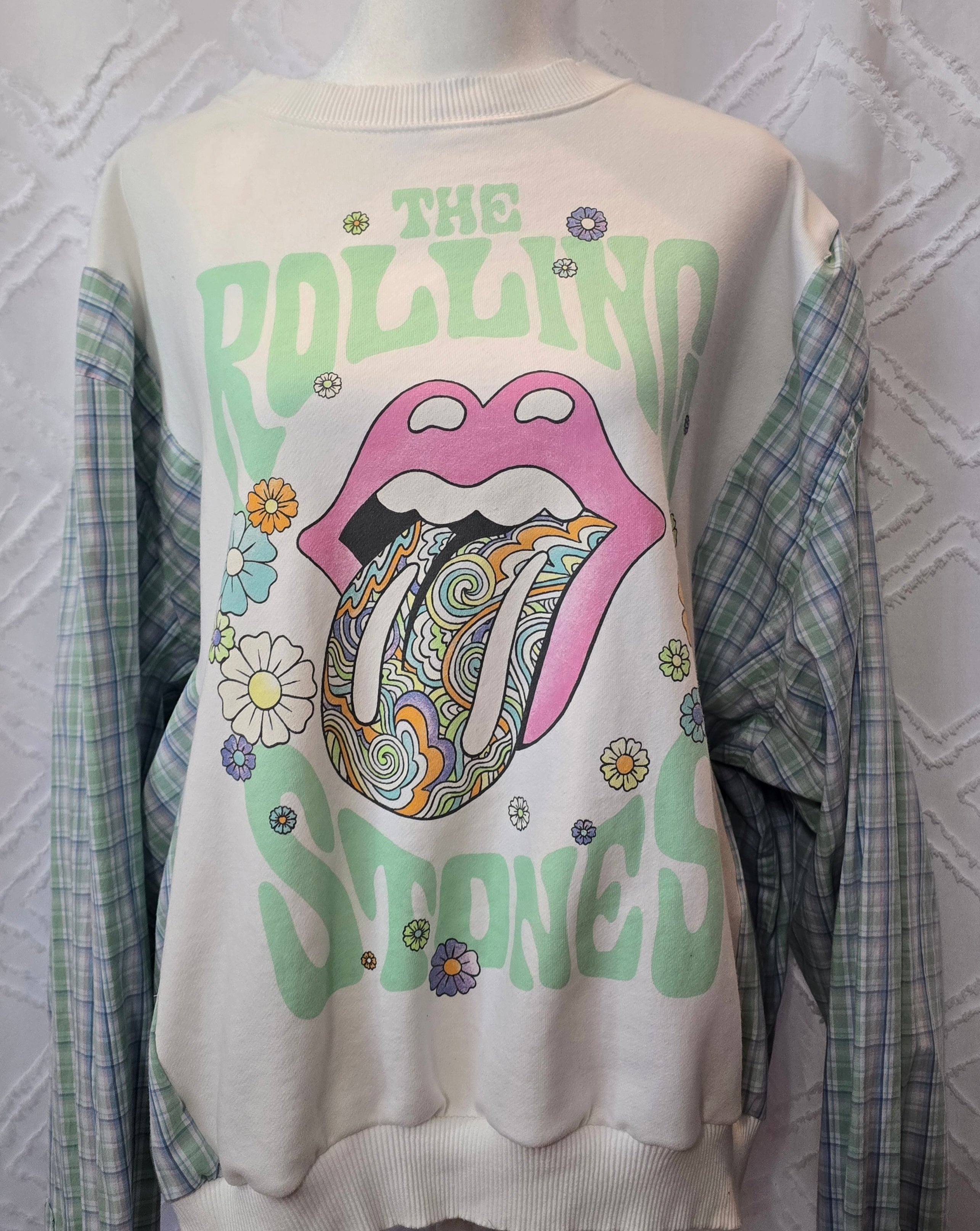 Rolling Stones Pastel Sweatshirt, size XL, with cotton sleeves